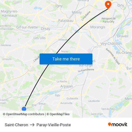 Saint-Cheron to Paray-Vieille-Poste map