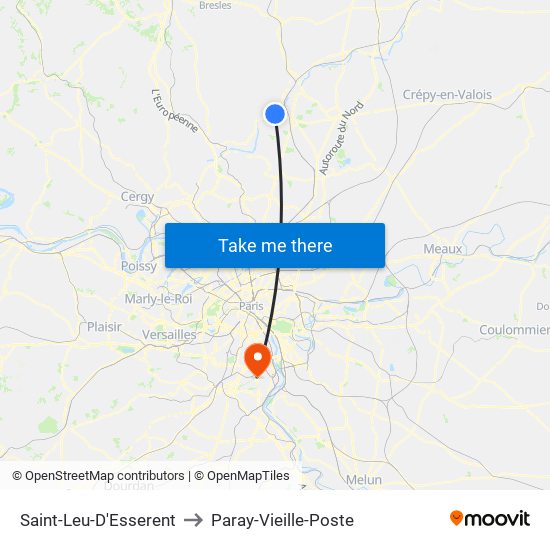 Saint-Leu-D'Esserent to Paray-Vieille-Poste map