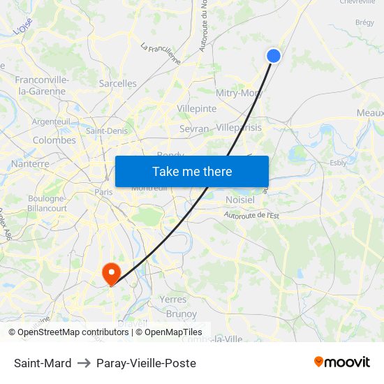 Saint-Mard to Paray-Vieille-Poste map