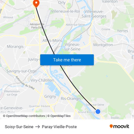 Soisy-Sur-Seine to Paray-Vieille-Poste map