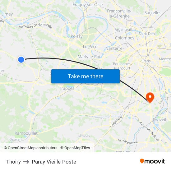 Thoiry to Paray-Vieille-Poste map