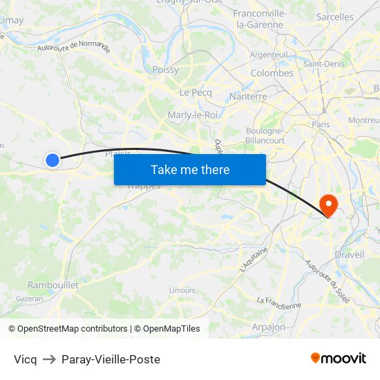 Vicq to Paray-Vieille-Poste map