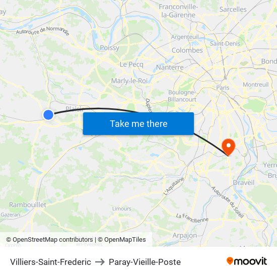 Villiers-Saint-Frederic to Paray-Vieille-Poste map