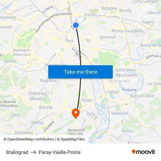 Stalingrad to Paray-Vieille-Poste map