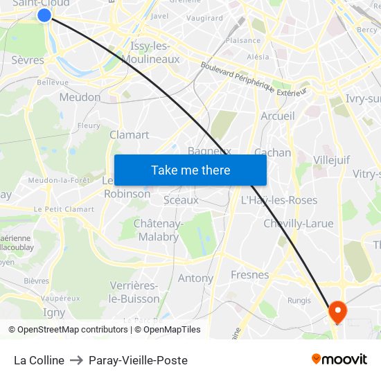 La Colline to Paray-Vieille-Poste map