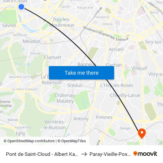 Pont de Saint-Cloud - Albert Kahn to Paray-Vieille-Poste map