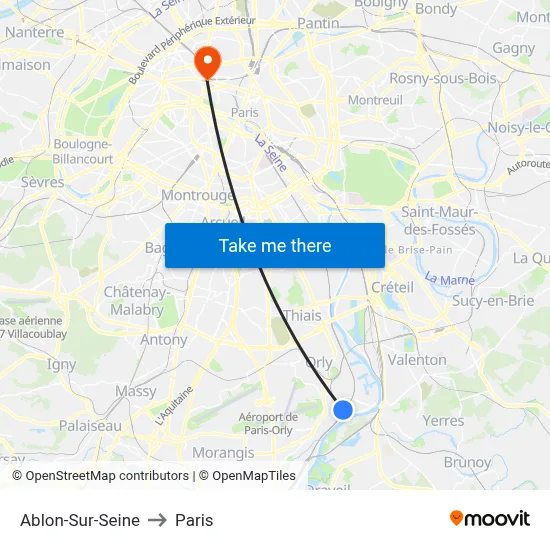 Ablon-Sur-Seine to Paris map