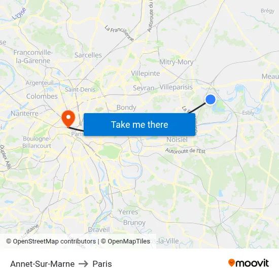 Annet-Sur-Marne to Paris map