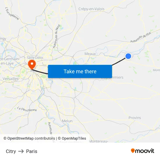 Citry to Paris map