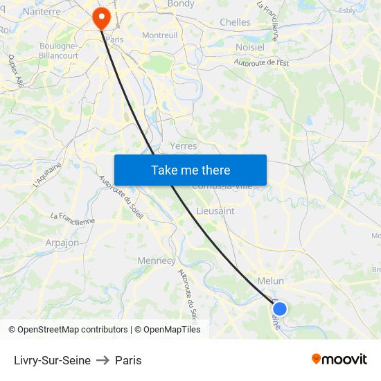 Livry-Sur-Seine to Paris map