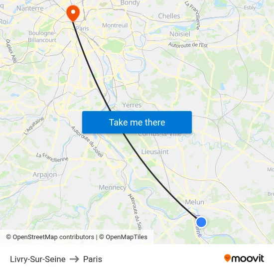 Livry-Sur-Seine to Paris map
