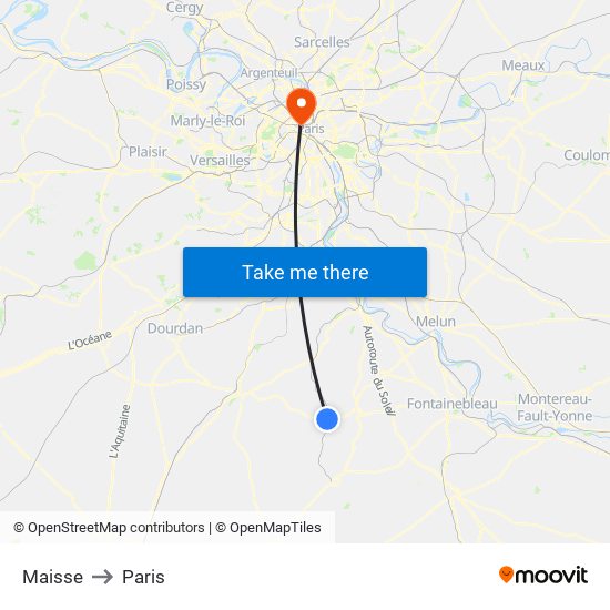 Maisse to Paris map