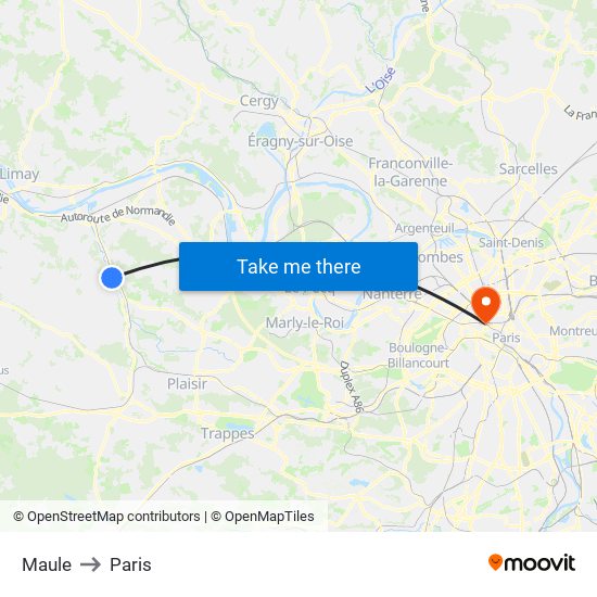 Maule to Paris map