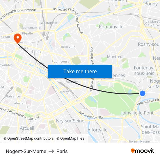 Nogent-Sur-Marne to Paris map