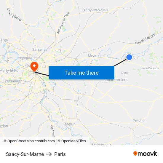 Saacy-Sur-Marne to Paris map