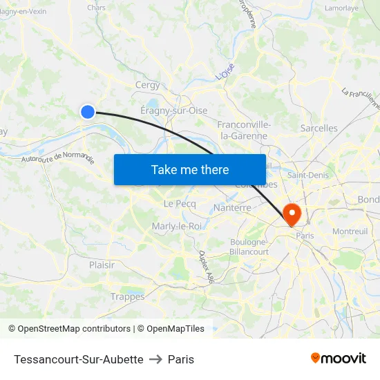 Tessancourt-Sur-Aubette to Paris map