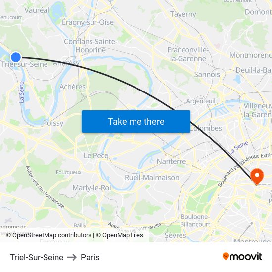 Triel-Sur-Seine to Paris map