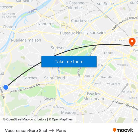 Vaucresson-Gare Sncf to Paris map