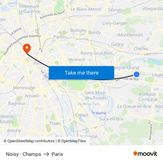 Noisy - Champs to Paris map