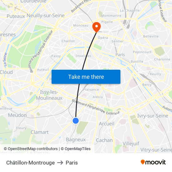 Châtillon-Montrouge to Paris map