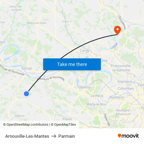 Arnouville-Les-Mantes to Parmain map