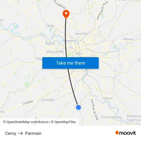 Cerny to Parmain map