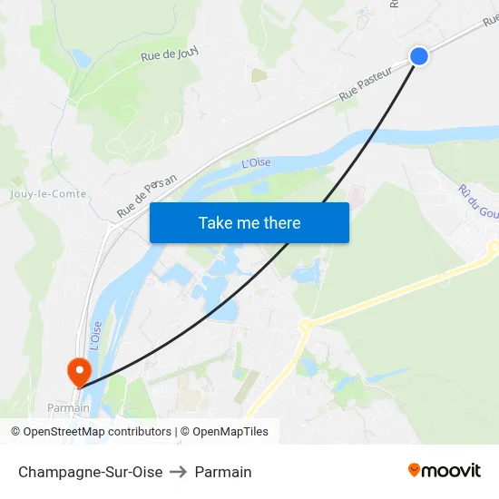 Champagne-Sur-Oise to Parmain map