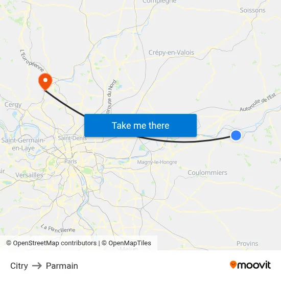 Citry to Parmain map