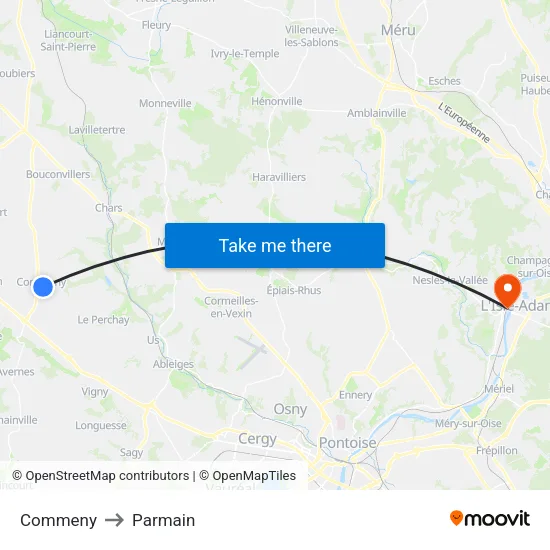 Commeny to Parmain map