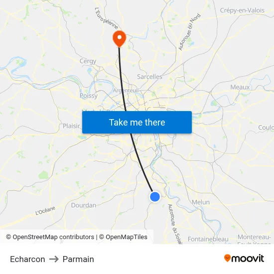 Echarcon to Parmain map