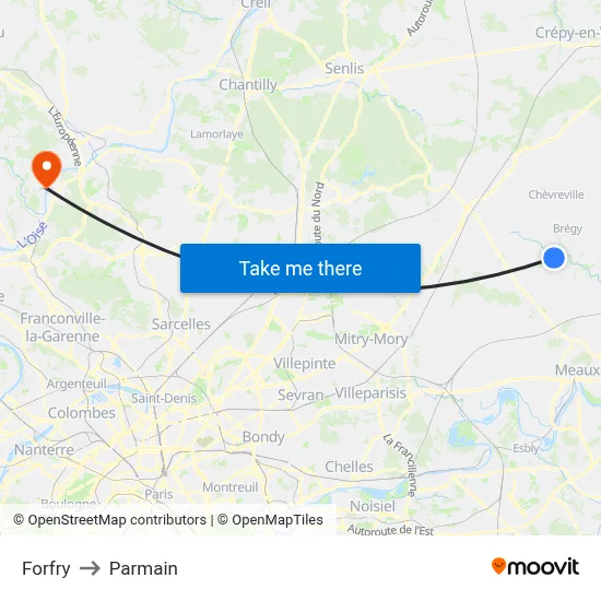 Forfry to Parmain map