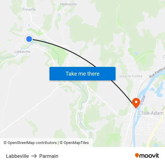 Labbeville to Parmain map