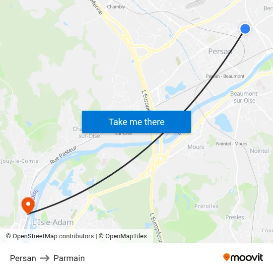 Persan to Parmain map