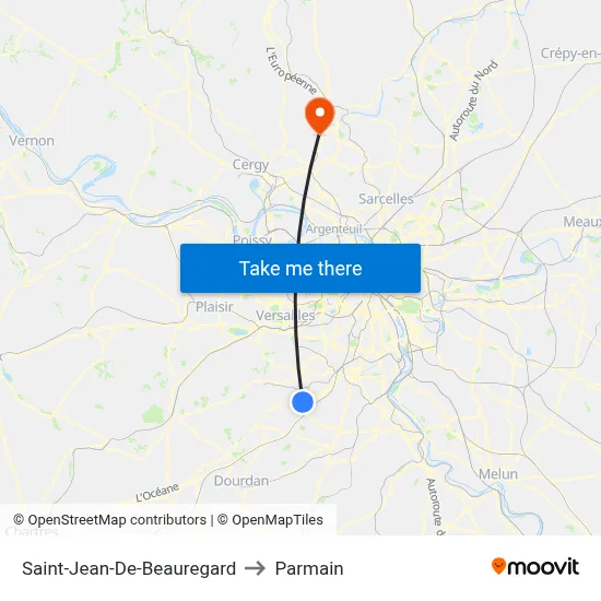 Saint-Jean-De-Beauregard to Parmain map