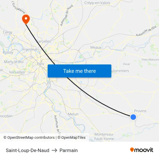 Saint-Loup-De-Naud to Parmain map
