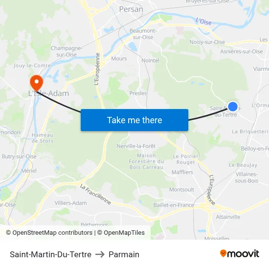 Saint-Martin-Du-Tertre to Parmain map