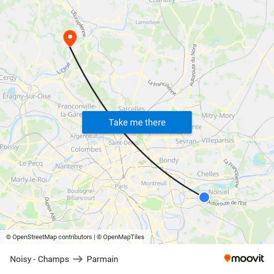 Noisy - Champs to Parmain map