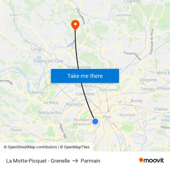 La Motte-Picquet - Grenelle to Parmain map