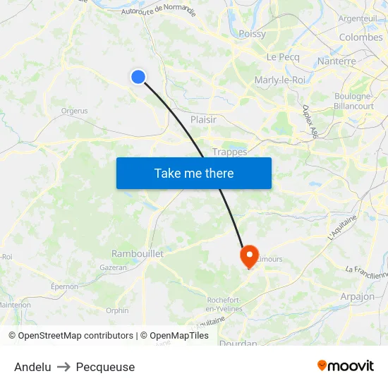 Andelu to Pecqueuse map