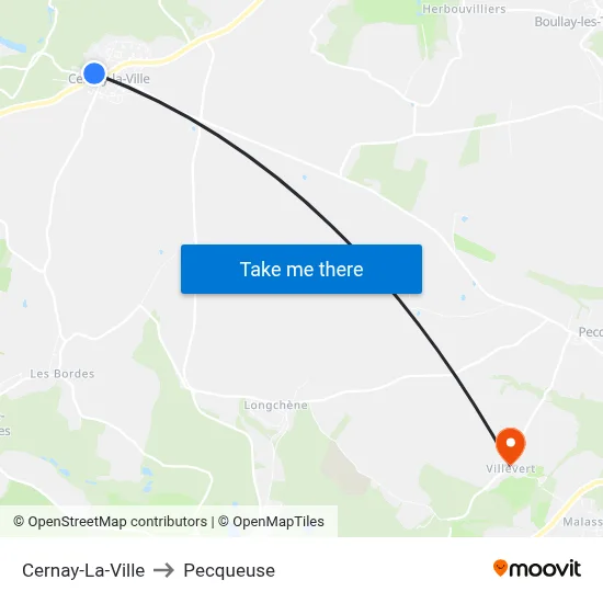 Cernay-La-Ville to Pecqueuse map