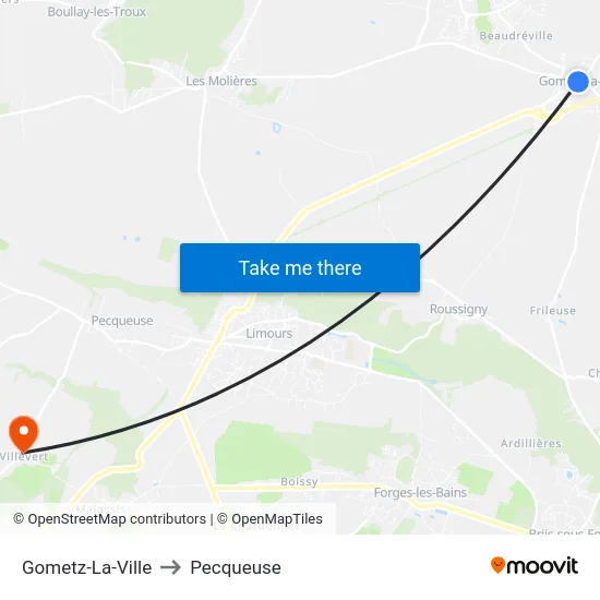 Gometz-La-Ville to Pecqueuse map