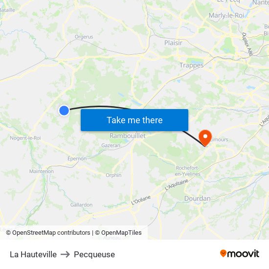 La Hauteville to Pecqueuse map
