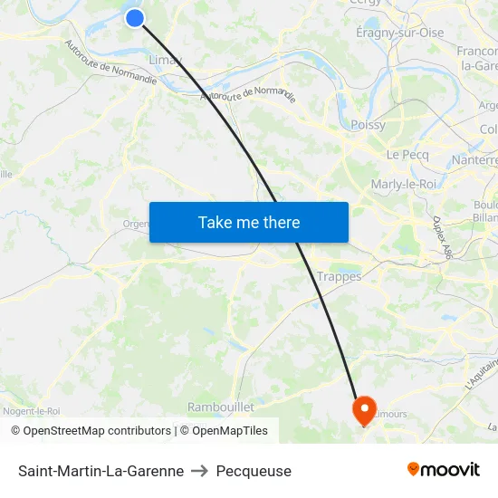 Saint-Martin-La-Garenne to Pecqueuse map
