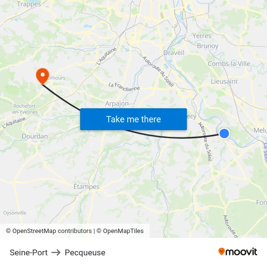 Seine-Port to Pecqueuse map