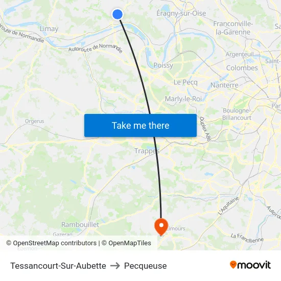 Tessancourt-Sur-Aubette to Pecqueuse map