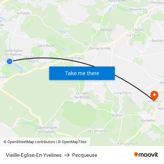 Vieille-Eglise-En-Yvelines to Pecqueuse map