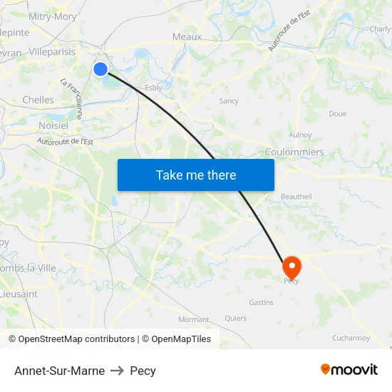 Annet-Sur-Marne to Pecy map