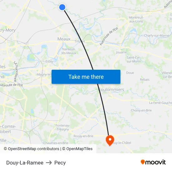 Douy-La-Ramee to Pecy map
