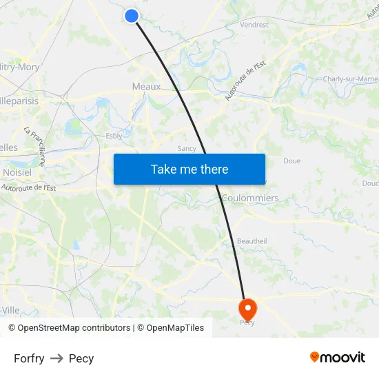 Forfry to Pecy map