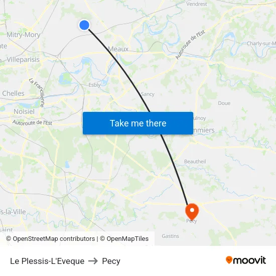 Le Plessis-L'Eveque to Pecy map